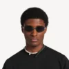 Gossip Oval AF Sonnenbrille in Silber/Schwarz