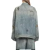 Graffiti-Denim-Jacke „Hellblau“ 721708TOW664036