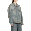 Graffiti-Denim-Jacke „Hellblau“ 721708TOW664036