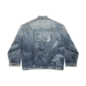 Graffiti Oversized-Jacke „Light Blue“ 745048TNW014012