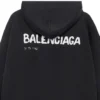 Handgezeichneter Balenciaga-Hoodie, mittlere Passform „Schwarz“ 600583TOVO61070