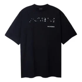 Handgezeichnetes Balenciaga-T-Shirt, Large-Passform „Schwarz“ 641675TOVO51070