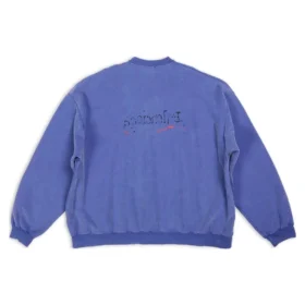 Handgezeichnetes Oversize-Sweatshirt im Stil einer Political Campaign „Blue“ 720428TNVE84119