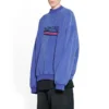 Handgezeichnetes Oversize-Sweatshirt im Stil einer Political Campaign „Blue“ 720428TNVE84119