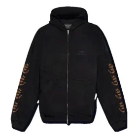 Heavy-Metal-Hoodie mit Reißverschluss „Schwarz“ 744455TOVD81055