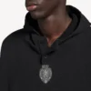 Herren-3b-Fußball-Poloshirt mit Hoodie in Schwarz/Anthrazit