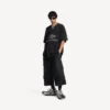 Herren-3b-Fußball-T-Shirt mit V-Ausschnitt, Oversize, in Schwarz/Anthrazit