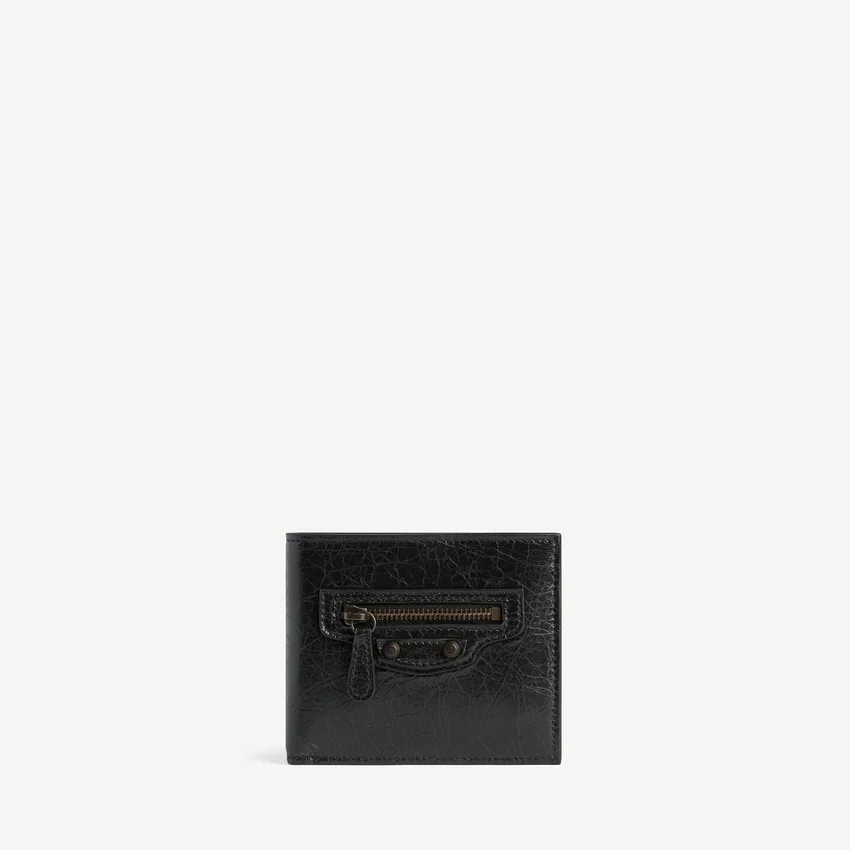 Herren-Brieftasche „Le City“ in quadratischer Faltform in Schwarz Herren-Brieftasche „Le City“ in quadratischer Faltform in Schwarz