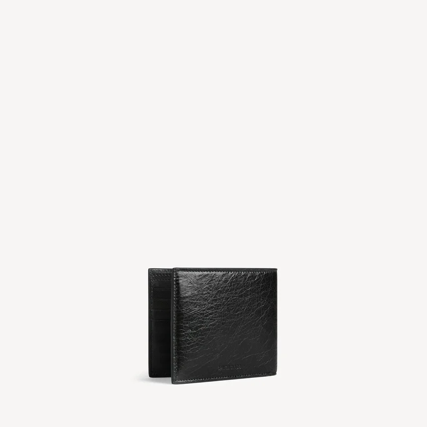 Herren-Brieftasche „Le City“ in quadratischer Faltform in Schwarz Herren-Brieftasche „Le City“ in quadratischer Faltform in Schwarz
