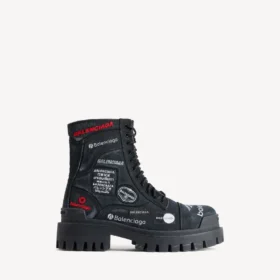 Herren-Combat-Strike-Stiefel in Schwarz