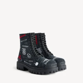 Herren-Combat-Strike-Stiefel in Schwarz
