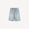 Herren-Denim-Shorts aus gebleichtem Hellblau mit Stay-Press-Effekt Herren-Denim-Shorts aus gebleichtem Hellblau mit Stay-Press-Effekt