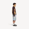 Herren-Denim-Shorts aus gebleichtem Hellblau mit Stay-Press-Effekt Herren-Denim-Shorts aus gebleichtem Hellblau mit Stay-Press-Effekt