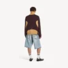 Herren-Denim-Shorts aus gebleichtem Hellblau mit Stay-Press-Effekt Herren-Denim-Shorts aus gebleichtem Hellblau mit Stay-Press-Effekt