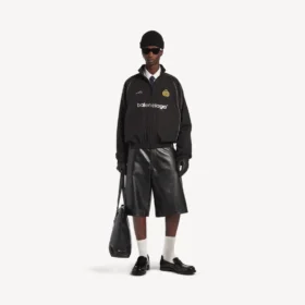 Herren-Fußball-Jacke in Schwarz