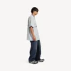Herren-Fußball-T-Shirt 3b mit V-Ausschnitt, Oversize, in Grau/Weiß