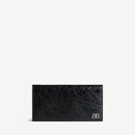 Herren-Geldbörse „Monaco“ in Schwarz, vertikal, lang