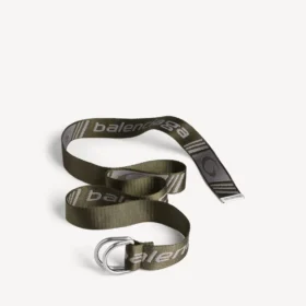 Herren-Gürtel mit D-Ring in Khaki/Grau