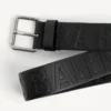 Herren-Gürtel mit geprägtem Logo in Schwarz Herren-Gürtel mit geprägtem Logo in Schwarz
