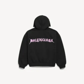 Herren-Hoodie „DIY Balenciaga Back“ mit Reißverschluss und normaler Passform in Schwarz Herren-Hoodie „DIY Balenciaga Back“ mit Reißverschluss und normaler Passform in Schwarz