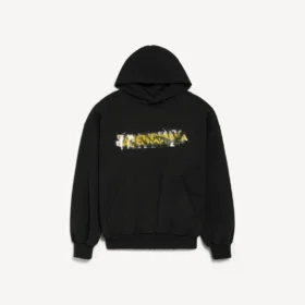 Herren-Hoodie „Messy Spray“ in mittlerer Passform  in Schwarz