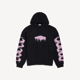 Herren-Hoodie „Wet Brush“ in schwarzer Farbe mit mittlerer Passform