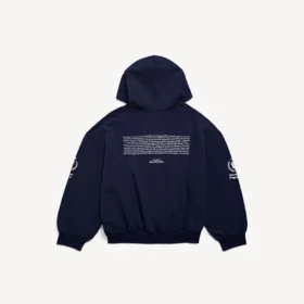 Herren-Hoodie „WFP“ mit Reißverschluss in Regular-Passform, Farbe: Marineblau
