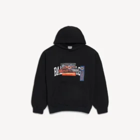 Herren-Hoodies „Bumper Stickers“ in mittlerer Passform, schwarz