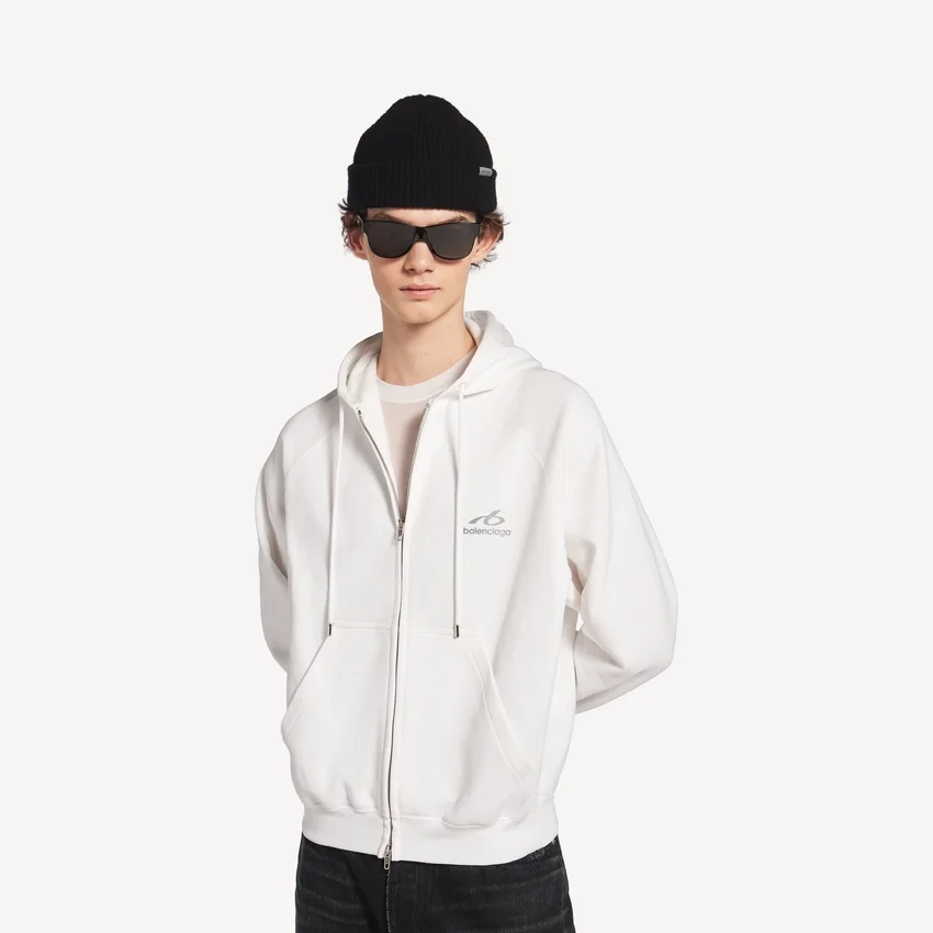 Herren-Hoodies mit Reißverschluss in Weiß Herren-Hoodies mit Reißverschluss in Weiß