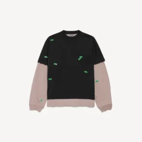 Herren-Hybrid-Doppel-T-Shirt „520 Stickers“ in Schwarz/Grün