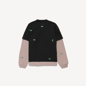 Herren-Hybrid-Doppel-T-Shirt „520 Stickers“ in Schwarz/Grün