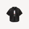 Herren-Hybrid-Kurzarmhemd „The Door“ aus Denim in Schwarz