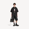 Herren-Hybrid-Kurzarmhemd „The Door“ aus Denim in Schwarz
