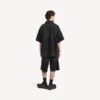 Herren-Hybrid-Kurzarmhemd „The Door“ aus Denim in Schwarz