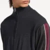 Herren-Hybrid-Pullover mit Reißverschluss in Dunkelgrau