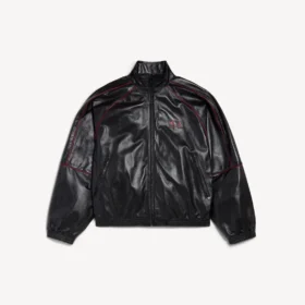 Herren-Jacke in Schwarz/Burgunderrot