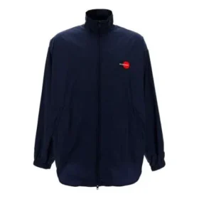 Herren-Jacke von Balenciaga mit Logo, Reißverschluss und Stehkragen, blau 622002TIO508065