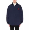 Herren-Jacke von Balenciaga mit Logo, Reißverschluss und Stehkragen, blau 622002TIO508065