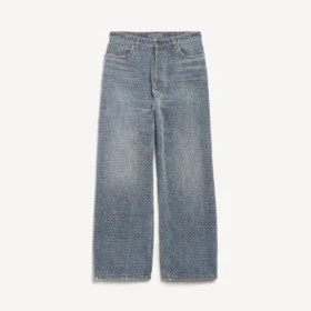 Herren-Jeans im Baggy-Schnitt mit Denim-Stitch-Motiv in Dunkelblau