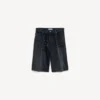 Herren-Jeansshorts aus Denim in Schwarz, bügelfrei
