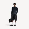 Herren-Jeansshorts aus Denim in Schwarz, bügelfrei