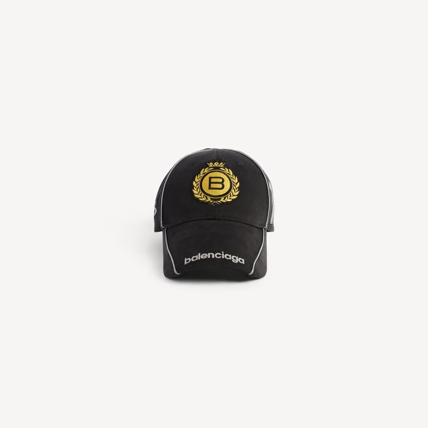 Herren-Kappe mit Marinewappen in Schwarz Herren-Kappe mit Marinewappen in Schwarz