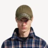 Herren-Kappe mit Masking-Tape-Motiv in Khaki