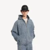 Herren-Kapuzenjacke aus Denim mit Stickerei in Dunkelblau Herren-Kapuzenjacke aus Denim mit Stickerei in Dunkelblau