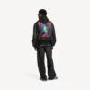 Herren-Kapuzenjacke mit Aufnähern in Schwarz Herren-Kapuzenjacke mit Aufnähern in Schwarz