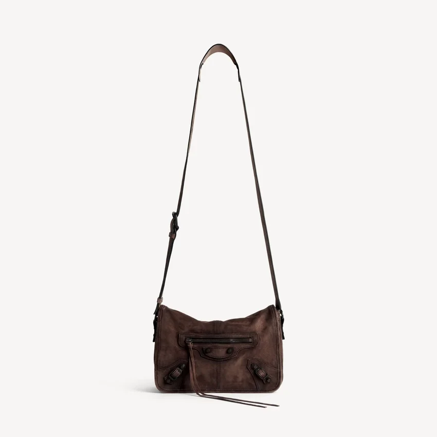 Herren-Messenger-Tasche „Le City“ mit Klappe, klein, in Hell-Espresso Herren-Messenger-Tasche „Le City“ mit Klappe, klein, in Hell-Espresso