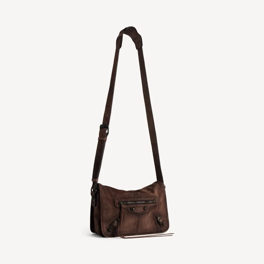 Herren-Messenger-Tasche „Le City“ mit Klappe, klein, in Hell-Espresso Herren-Messenger-Tasche „Le City“ mit Klappe, klein, in Hell-Espresso
