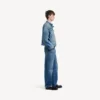 Herren-Motorradjacke aus Squeeze-Denim in Dunkelblau Herren-Motorradjacke aus Squeeze-Denim in Dunkelblau