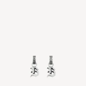 Herren-Ohrringe „Melrose B“ in XS, antikes Silber