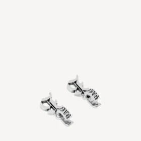 Herren-Ohrringe „Melrose B“ in XS, antikes Silber